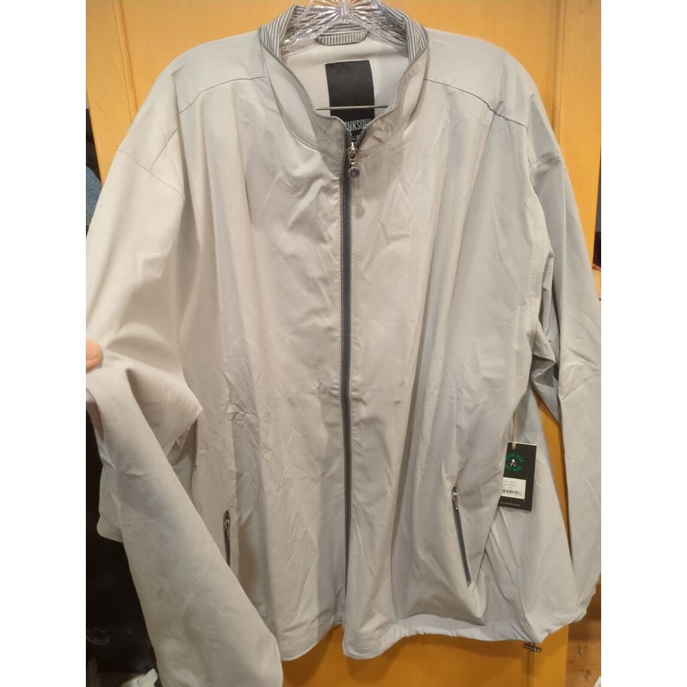 Linksoul LS524/339 Gray  4 way Stretch Full Zip Outerwear Mock Neck Jacket‎ XXL